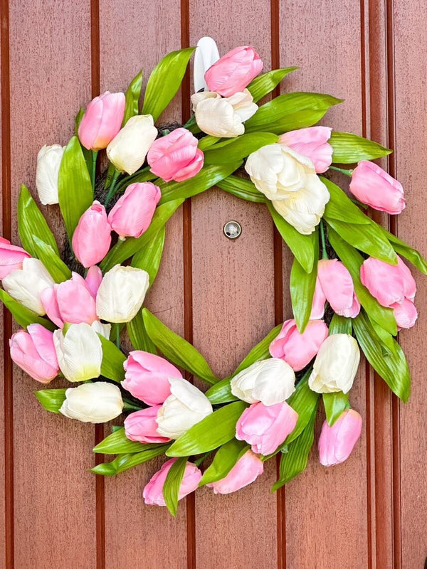 Artificial Floral Tulips Wreath, Wedding, Home Decoration | Gifts | Decor Floral Silk Flowers, Artificial Wreath Door Decor for Home Office