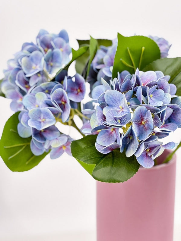 Blue Real Touch Small-Head Hydrangea  Realistic High Quality Artificial Flower | Wedding/Home Decoration Gifts | Decor Floral Flowers H-018