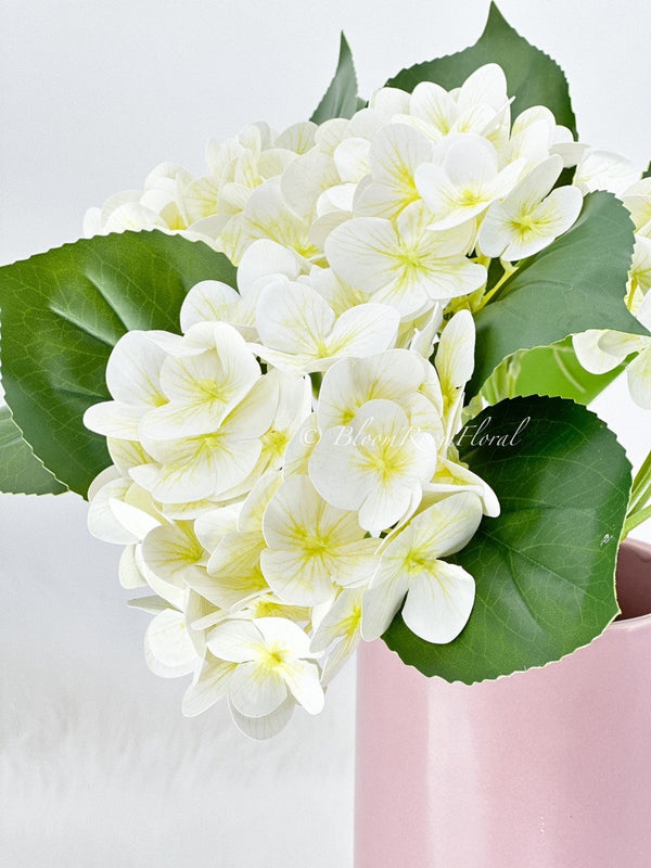 White Real Touch Small Head Hydrangea Realistic Luxury Quality Artificial Flower | Wedding/Home Decoration | Gifts | Decor Floral H-020