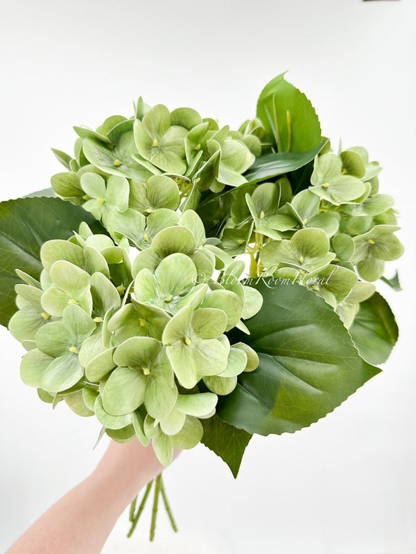 Green Real Touch Hydrangea | Extremely Realistic Luxury Quality Artificial Flower | Wedding/Home Decoration | Gifts | Decor Floral H-021