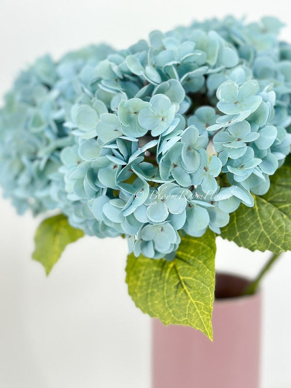 1 Teal Blue Real Touch Large Hydrangea | Extremely Realistic Luxury Quality Artificial Flower | Wedding/Home Decoration Gifts Decor H-007