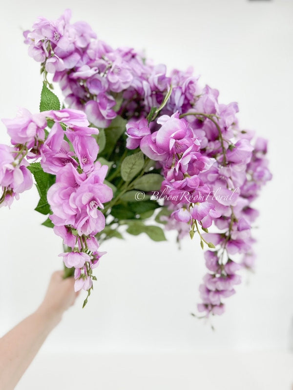 Purple Wisteria Bunch/Wedding/Home Decoration | Gifts Decor Floral Silk Flowers, Artificial Spray for Home Office