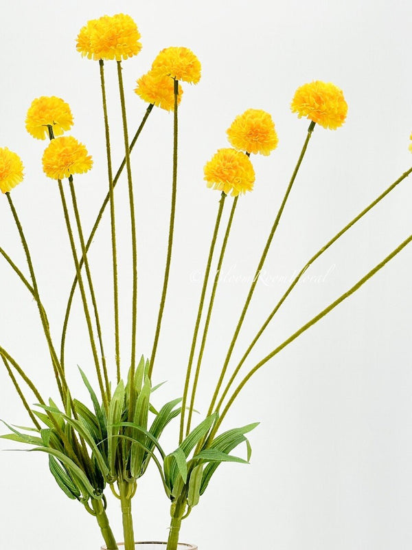 Yellow Faux Dandelion Stem/Wedding/Home Decoration | Gifts Decor Floral Silk Flowers, Artificial Spray for Home Office