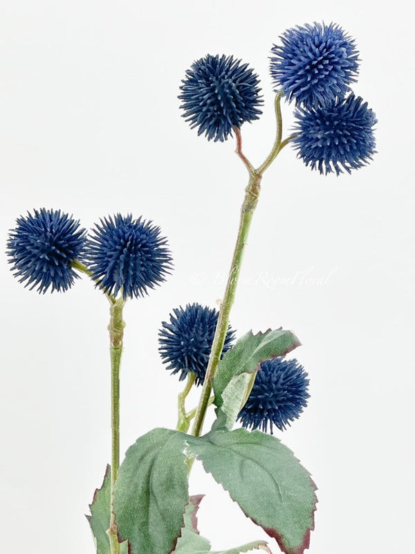 1 Blue Thistle Stem, Artificial Flower High-Quality Artificial Floral Craft Kitchen Wedding Home Decoration Gifts Decor Floral Silk