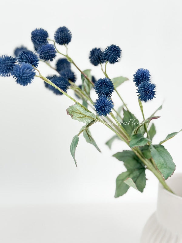 1 Blue Thistle Stem, Artificial Flower High-Quality Artificial Floral Craft Kitchen Wedding Home Decoration Gifts Decor Floral Silk