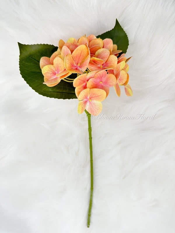 Orange Real Touch Hydrangea | Extremely Realistic Luxury Quality Artificial Flower | Wedding/Home Decoration | Gifts | Decor Floral H-023