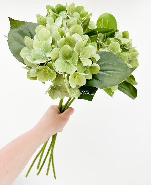 Green Real Touch Hydrangea | Extremely Realistic Luxury Quality Artificial Flower | Wedding/Home Decoration | Gifts | Decor Floral H-021