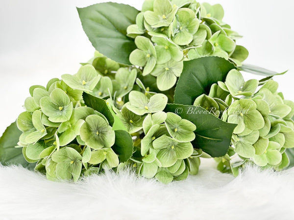 Green Real Touch Hydrangea | Extremely Realistic Luxury Quality Artificial Flower | Wedding/Home Decoration | Gifts | Decor Floral H-021