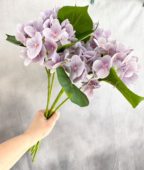 Lavender Real Touch Hydrangea | Extremely Realistic Luxury Quality Artificial Flower | Wedding/Home Decoration Gifts | Decor Floral H-024