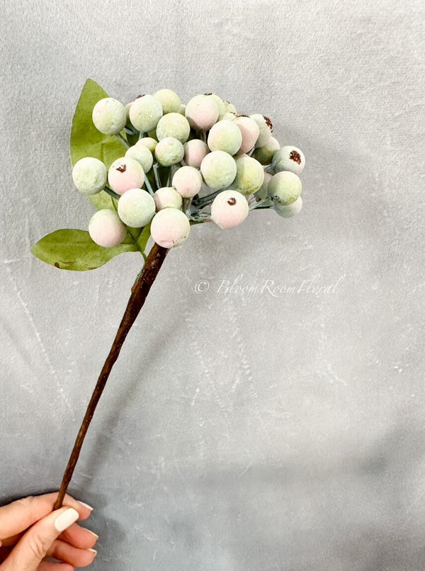 1 Berry Blue Stem, Artificial Fruit, Extremely Realistic Luxury Quality Artificial Kitchen/Wedding/Home Decoration Gifts Decor Floral