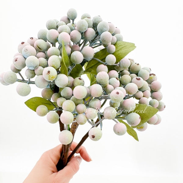 1 Berry Blue Stem, Artificial Fruit, Extremely Realistic Luxury Quality Artificial Kitchen/Wedding/Home Decoration Gifts Decor Floral