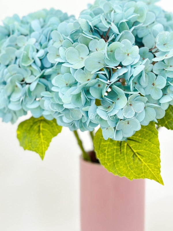 1 Teal Blue Real Touch Large Hydrangea | Extremely Realistic Luxury Quality Artificial Flower | Wedding/Home Decoration Gifts Decor H-007