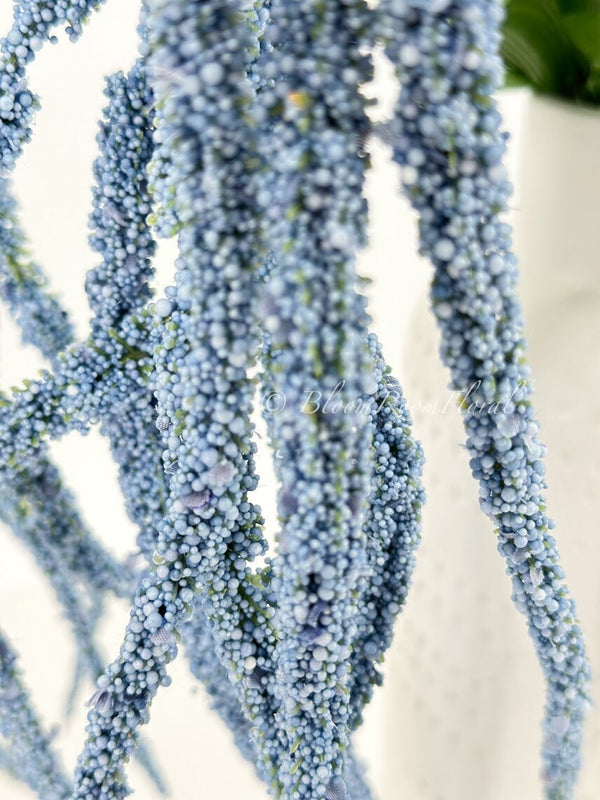 Blue Amaranthus Faux Stem/Wedding/Home Decoration | DYI Flowers, Gifts Decor Floral Silk Flowers, Artificial Spray for Home Office