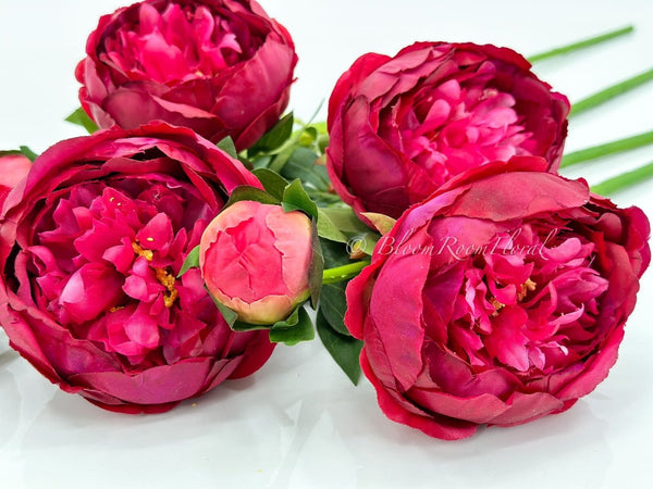 Real Touch Peony Stem | Extremely Realistic Luxury Quality Artificial Kitchen/Wedding/Home Decoration | Gifts French Floral Flowers Burgundy