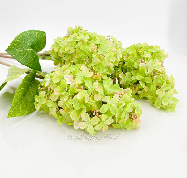 35” Cone Hydrangea Stem Realistic Luxury High Quality Artificial Flower Wedding/Home Decoration Gifts | Decor Silk Floral Light Green H-015