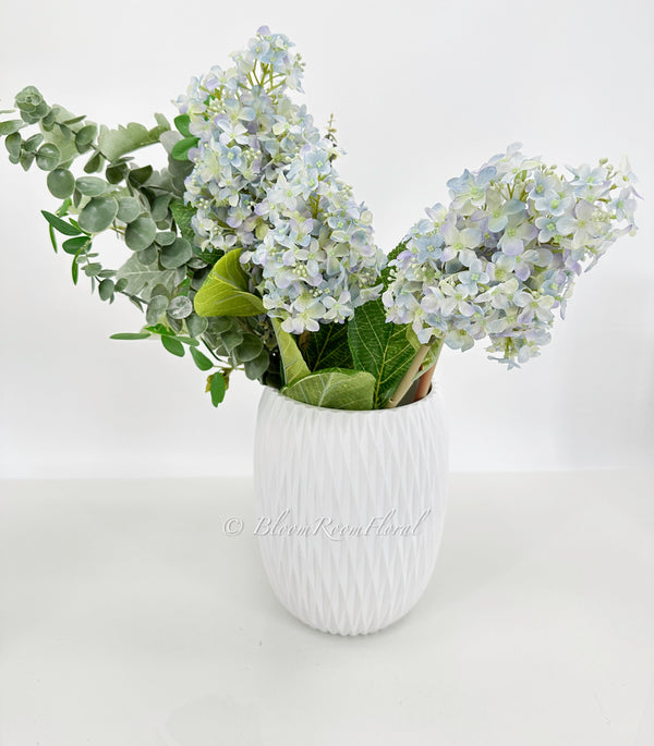 35” Cone Hydrangea Stem, Realistic High Quality Artificial Flower Wedding/Home Decoration Gifts DIY Decor Silk Floral Decor Light Blue H-014