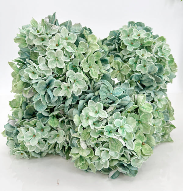 Green Dried-Look Large Head Hydrangea | Realistic Luxury Quality Artificial Flower | Wedding/Home Decoration | Gifts Floral Green H-030