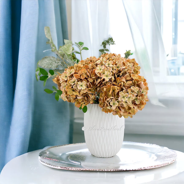 Caramel Dried-Look Large Head Hydrangea | Realistic Luxury Quality Artificial Flower | Wedding/Home Decoration | Gifts Floral Faux H-027