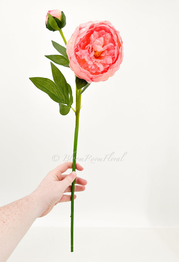 1 Real Touch Pink Candy Peony Stem |Extremely Realistic Quality Artificial Kitchen/Wedding/Home Decoration Gifts French Floral Flowers P-023