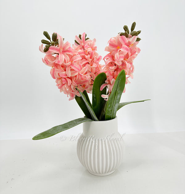 1 Artificial Hyacinth Real Touch Latex Stem Faux Flowers Floral Centerpiece Accessory For Wedding HomeKitchen Hotel Party Decoration LTPink