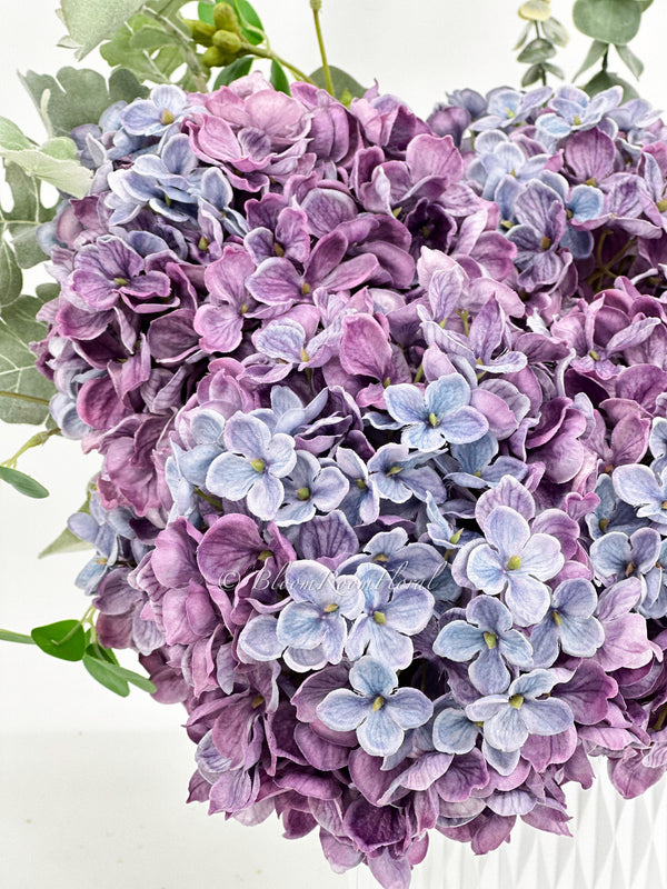 Purple Dried-Look Large Head Hydrangea | Realistic Luxury Quality Artificial Flower | Wedding/Home Decoration | Gifts | Floral Faux H-026