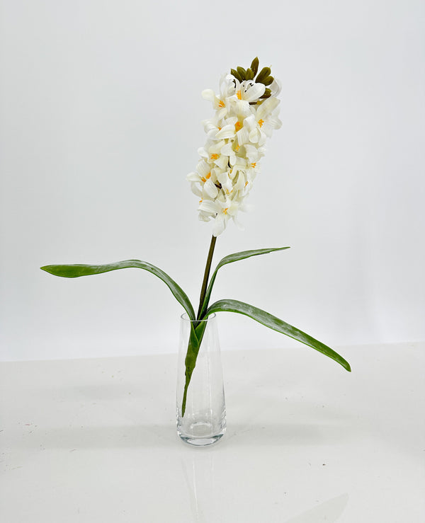1 Artificial Hyacinth Real Touch Latex Stem Faux Flowers Floral Centerpiece Accessory Wedding Home/Kitchen Hotel Party Decoration DIY White