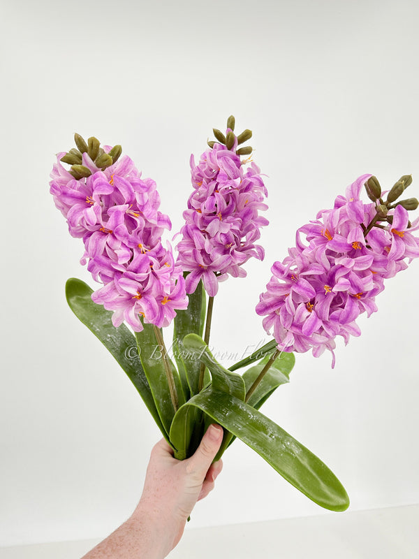 1 Artificial Hyacinth Real Touch Latex Stem Faux Flower Floral Centerpiece Accessories Wedding HomeKitchen Hotel Party Decoration DIY Purple