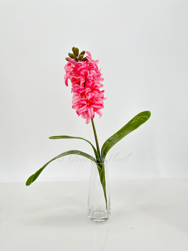 1 Artificial Hyacinth Real Touch Latex Stem Faux Flowers Floral Centerpiece Wedding Home/Kitchen Hotel Party Decoration DIY HotPink