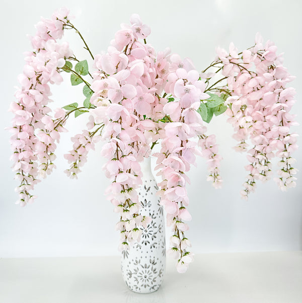 32&quot; Light Pink Wisteria Bunch/Wedding/Home Decoration | Gifts Decor Floral Silk Flowers, Artificial Spray for Home Office, Long Realistic