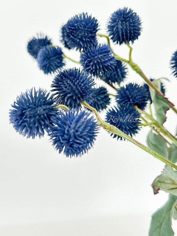 1 Blue Thistle Stem, Artificial Flower High-Quality Artificial Floral Craft Kitchen Wedding Home Decoration Gifts Decor Floral Silk