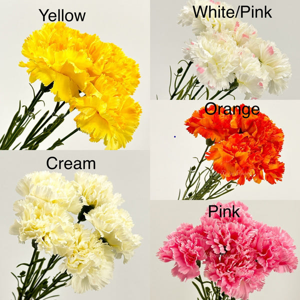 19&quot; Cream Carnation Silk Flower Stem Faux Flower Floral Centerpiece Accessories Wedding Home Kitchen Hotel Party Decoration DIY