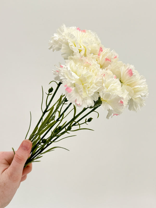 19&quot; White/Pink Carnation Silk Flower Stem Faux Flower Floral Centerpiece Accessories Wedding Home Kitchen Hotel Party Decoration DIY