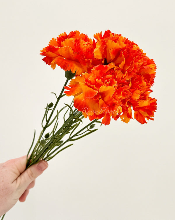 19&quot; Orange Carnation Silk Flower Stem Faux Flower Floral Centerpiece Accessories Wedding Home Kitchen Hotel Party Decoration DIY