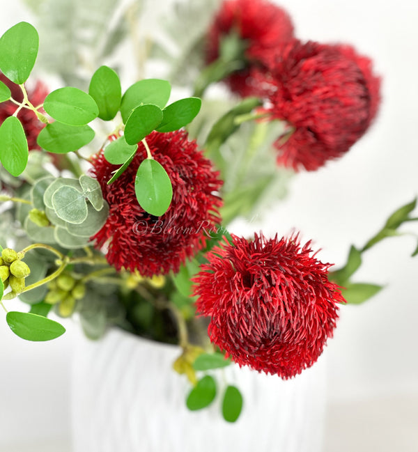 Real Touch Burgundy Dianthus | Extremely Realistic Luxury Quality Artificial Flower | Wedding/Home Decoration | Gifts | Decor | Floral