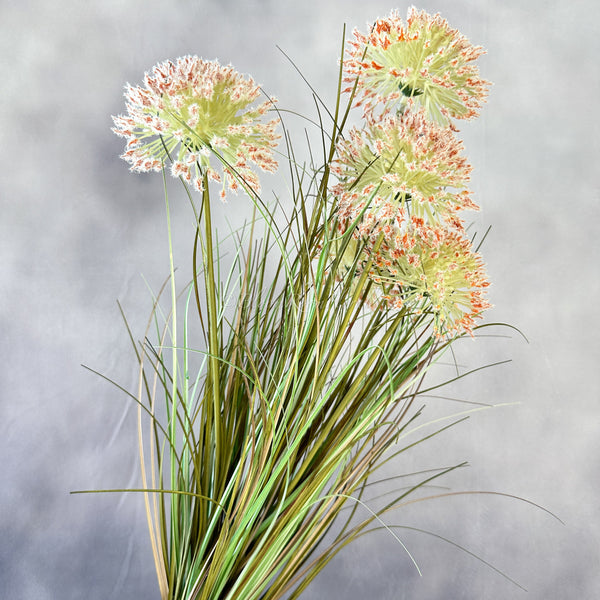 27” Baby Pink Allium Artificial 5 heads Bunch Flowers, Faux Fake Floral Branches, Silk Realistic Home Wedding Kitchen Decor Spring