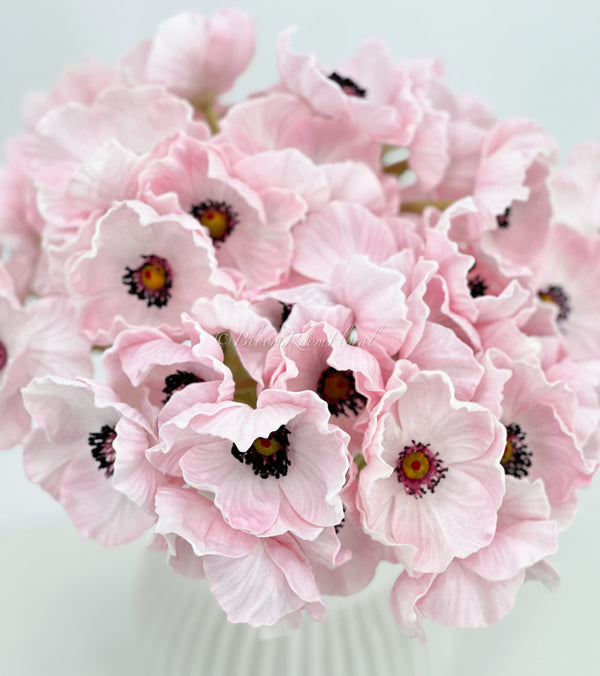 5 Stem Pink Poppy Bunch | 12&quot; Tall Luxury Real Touch Quality Artificial Flower | Wedding/Home Decoration | Gifts Decor | Floral Faux Floral