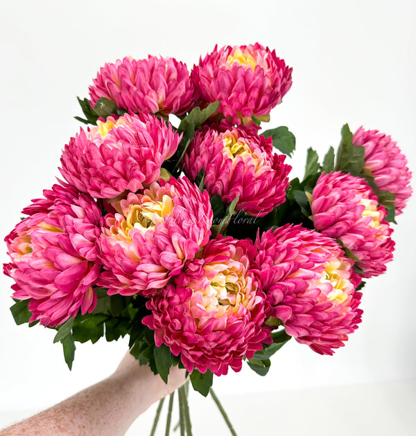 22&quot; Pink Ombre Chrysanthemum/Dahlia | Extremely Realistic Luxury Quality Artificial Flower | Wedding/Home Decoration | Decor | Floral D-007