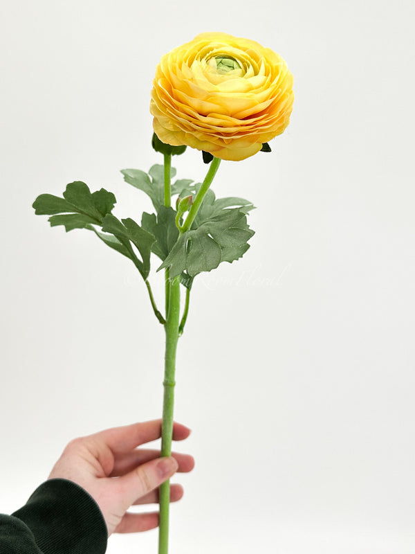 Yellow Ranunculus High-Quality Artificial Flower Stem | Wedding/Home Decoration Gifts | Decor | Floral, Silk Artificial Flower, Craft Supply