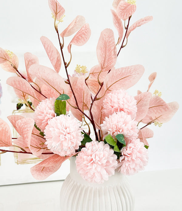 Pink Leaf Thistle Bouquet Artificial Flower Wedding/Home Decoration | Gifts | Decor Floral, Centerpiece, Arrangement B-005