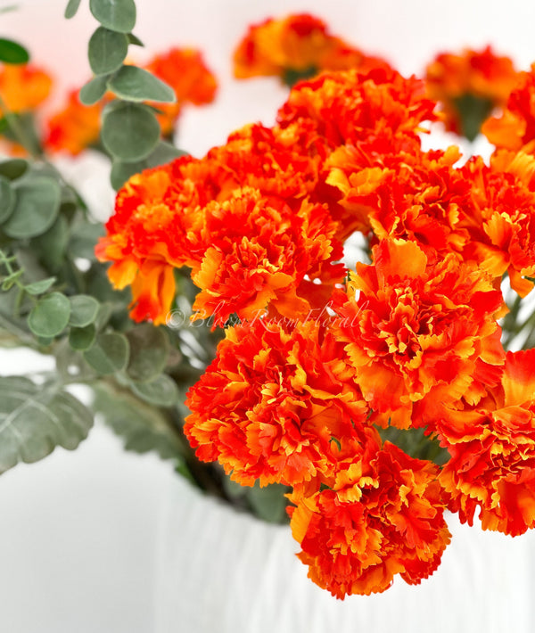 19&quot; Orange Carnation Silk Flower Stem Faux Flower Floral Centerpiece Accessories Wedding Home Kitchen Hotel Party Decoration DIY