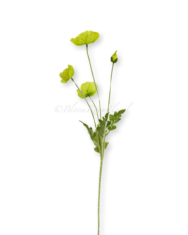 Green Poppy Stem | 23&quot; Tall Luxury Quality Artificial Flower | Wedding/Home Decoration | Gifts Decor | Floral Faux Floral, Poppy Stem