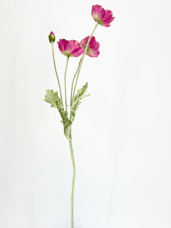 Magenta Poppy Stem | 23&quot; Tall High Quality Artificial Flower | Wedding/Home Decoration | Gifts Decor | Floral Faux Floral, Poppy