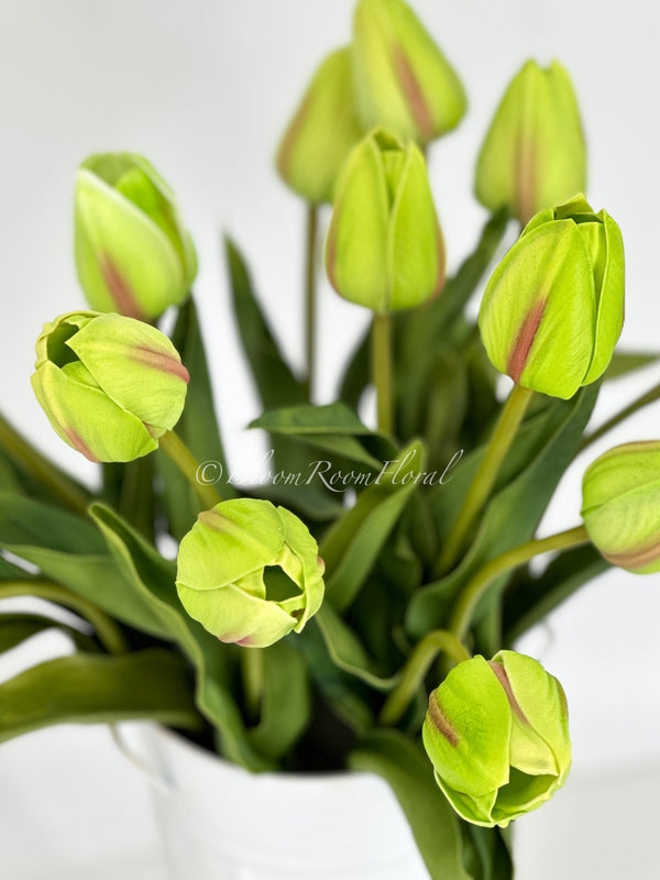 18&quot; Light Green Real Touch Silicone Tulip | Realistic High Quality Artificial Flower | Wedding/Home Decor| Decoration | Floral Birthday Gift