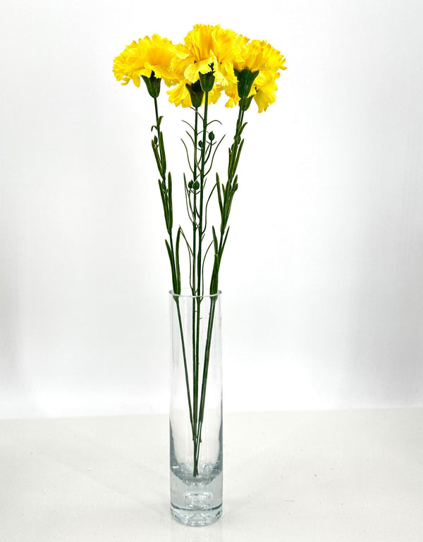 19&quot; Yellow Carnation Silk Flower Stem Faux Flower Floral Centerpiece Accessories Wedding Home Kitchen Hotel Party Decoration DIY