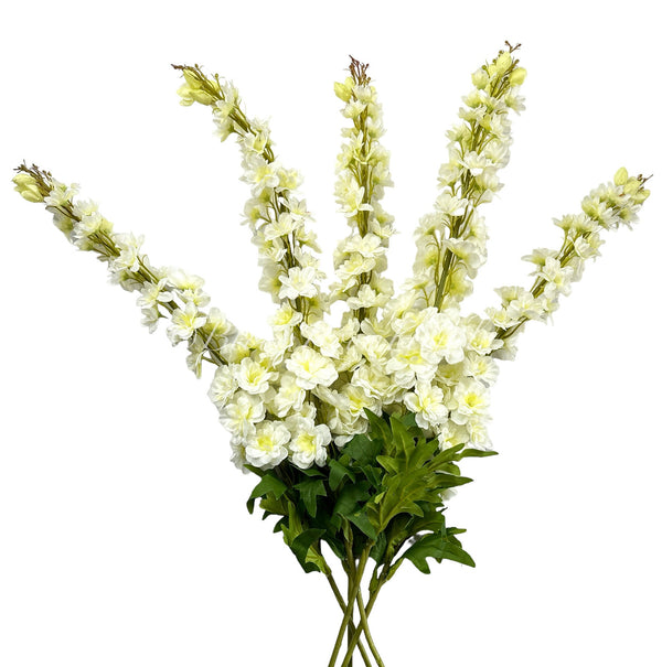 42&quot; White/Green Delphinium Wedding/Home Decoration | Gifts Decor Floral Silk Flowers, Artificial Spray Snapdragon Home Office Long Realistic