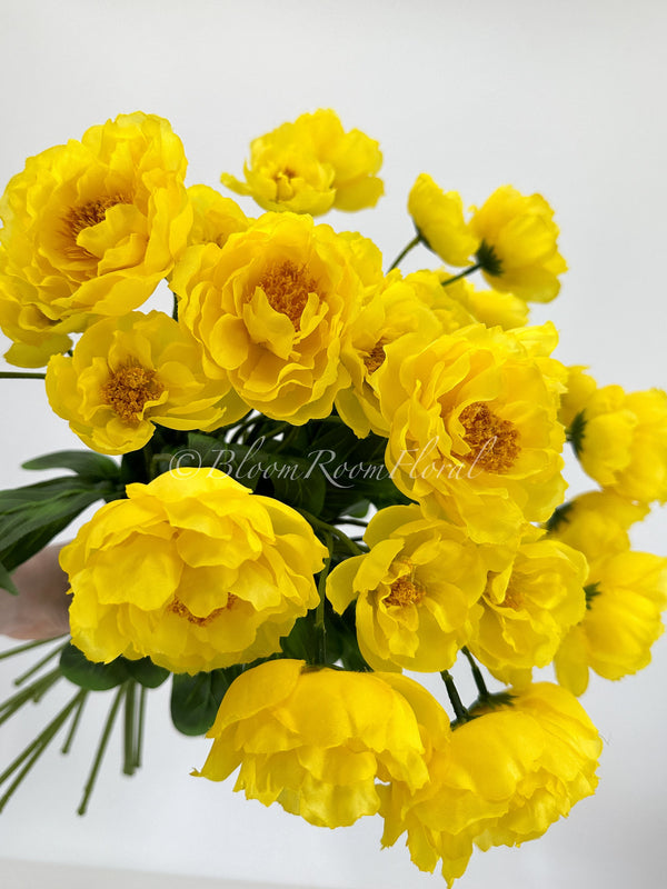Yellow Poppy Stem | 20&quot; Tall High Quality Artificial Flower | Wedding/Home Decoration | Gifts Decor | Floral Faux Floral, Poppy DIY Craft