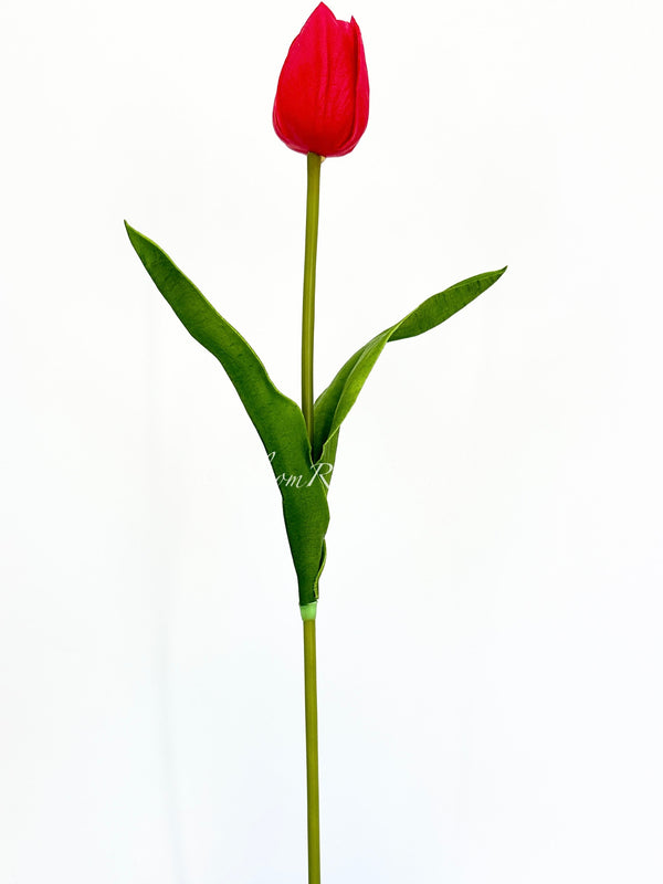 18&quot; Red Real Touch Silicone Tulip | Realistic High Quality Artificial Flower | Wedding/Home Decoration | Decor | Floral Birthday Gift