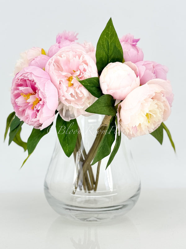 Darker Pink/Light Pink 7-Head Peonies Bouquet, Artificial Flower, Wedding Bouquet, Home Decor, Gifts, Decor Floral Faux Arrangement P-046