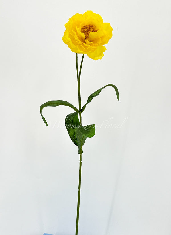 Yellow Poppy Stem | 20&quot; Tall High Quality Artificial Flower | Wedding/Home Decoration | Gifts Decor | Floral Faux Floral, Poppy DIY Craft