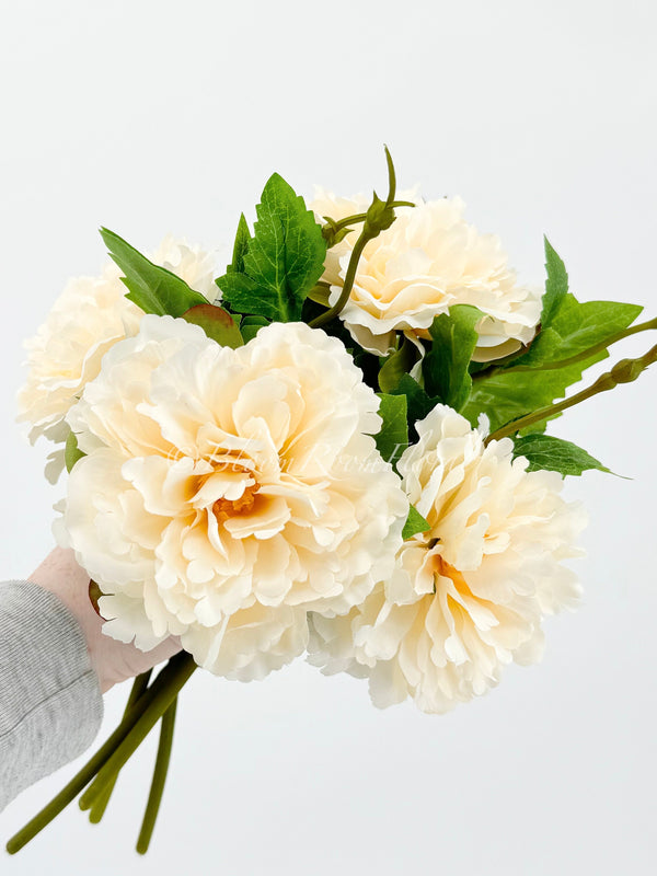 Cream Chinese Peony Silk Floral Artificial Flower | Wedding/Home Decoration Gifts | Décor | Floral, Spring Flowers, Wedding Flowers P-002